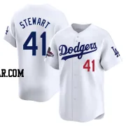 Brock Stewart Men's Los Angeles Dodgers White Limited Home 2024 World Series Champions Jersey