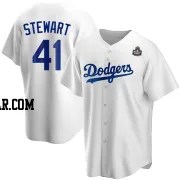 Brock Stewart Men's Los Angeles Dodgers White Replica Home 2024 World Series Jersey