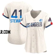Brock Stewart Women's Los Angeles Dodgers Cream Limited 2024 City Connect World Series Champions Jersey