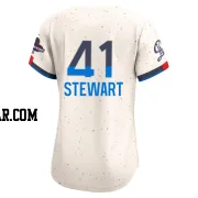 Brock Stewart Women's Los Angeles Dodgers Cream Limited 2024 City Connect World Series Champions Jersey