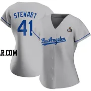 Brock Stewart Women's Los Angeles Dodgers Gray Replica Road 2024 World Series Jersey