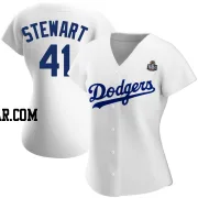 Brock Stewart Women's Los Angeles Dodgers White Authentic Home 2024 World Series Jersey