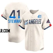 Brock Stewart Youth Los Angeles Dodgers Cream Limited 2024 City Connect World Series Champions Jersey