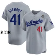 Brock Stewart Youth Los Angeles Dodgers Gray Limited Away 2024 World Series Jersey