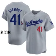 Brock Stewart Youth Los Angeles Dodgers Gray Limited Away World Series Champions Jersey