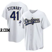 Brock Stewart Youth Los Angeles Dodgers White/Gold Replica 2021 Gold Program Player Jersey