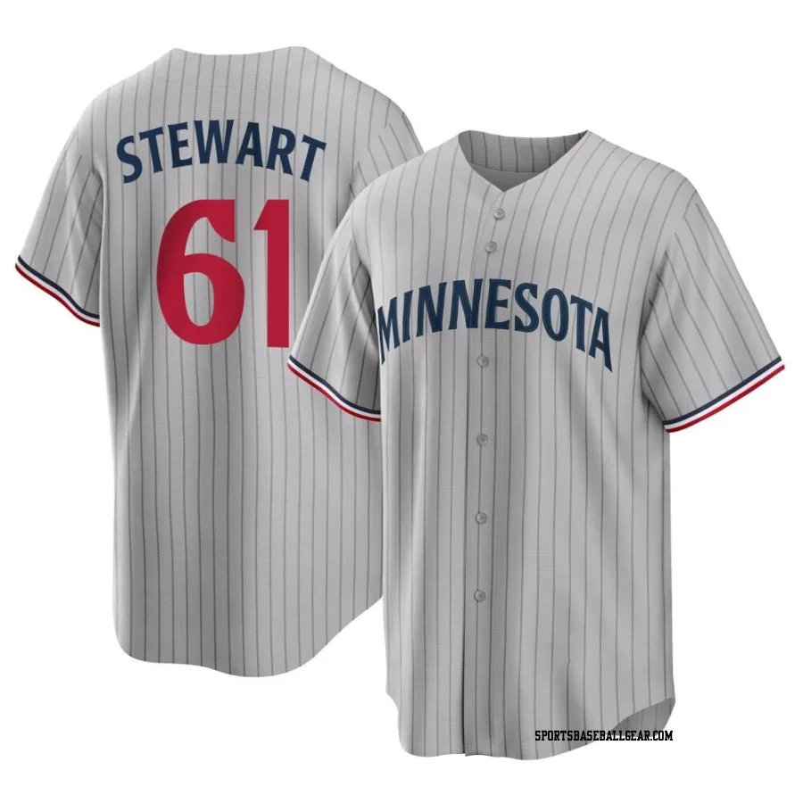 Brock Stewart Youth Minnesota Twins Gray Replica Road Jersey