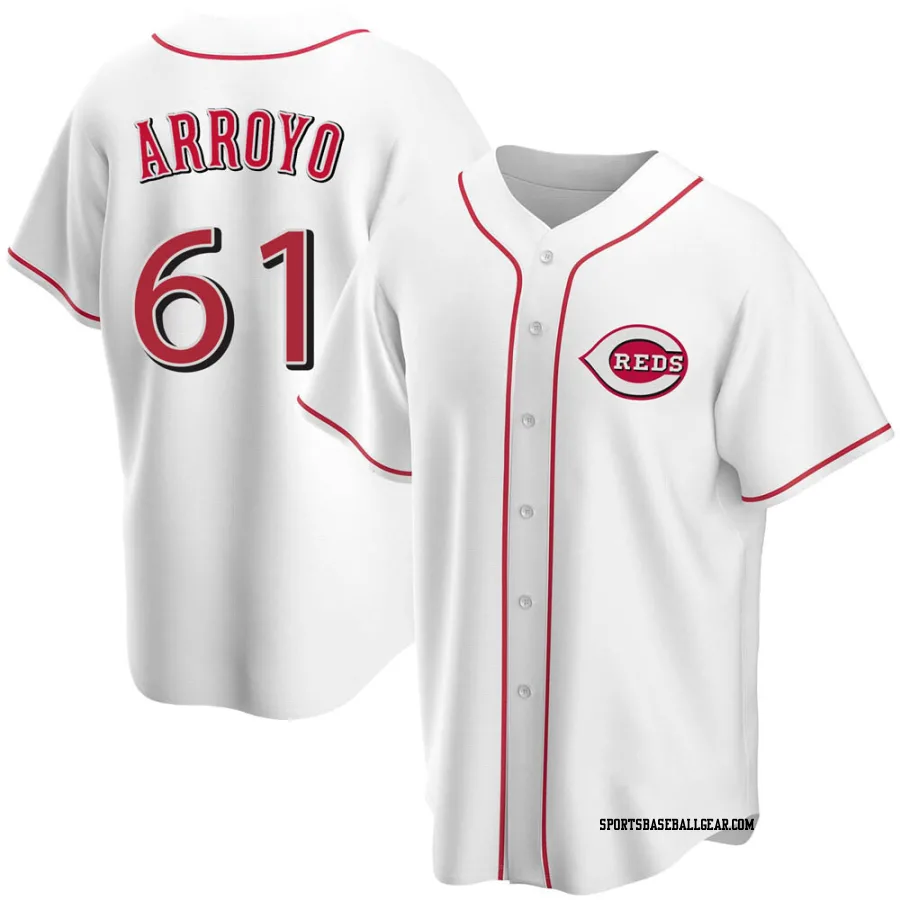 Bronson Arroyo Youth Cincinnati Reds White Replica Home Jersey