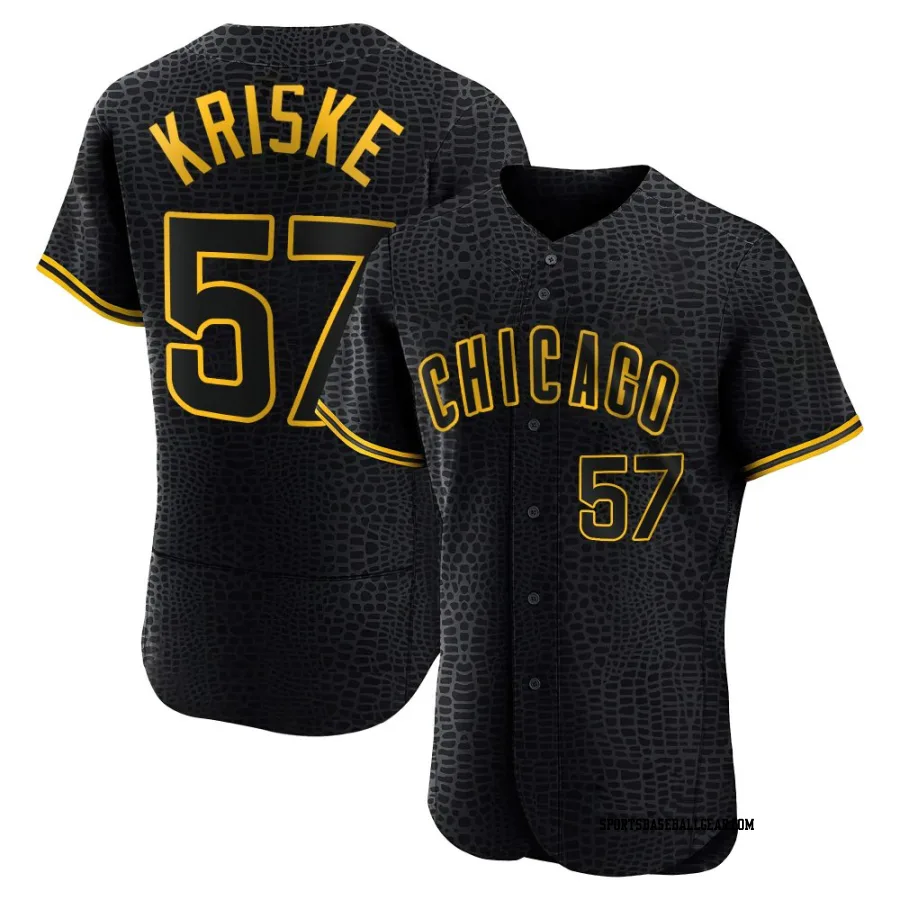Brooks Kriske Men's Chicago Cubs Black Authentic Snake Skin City Jersey