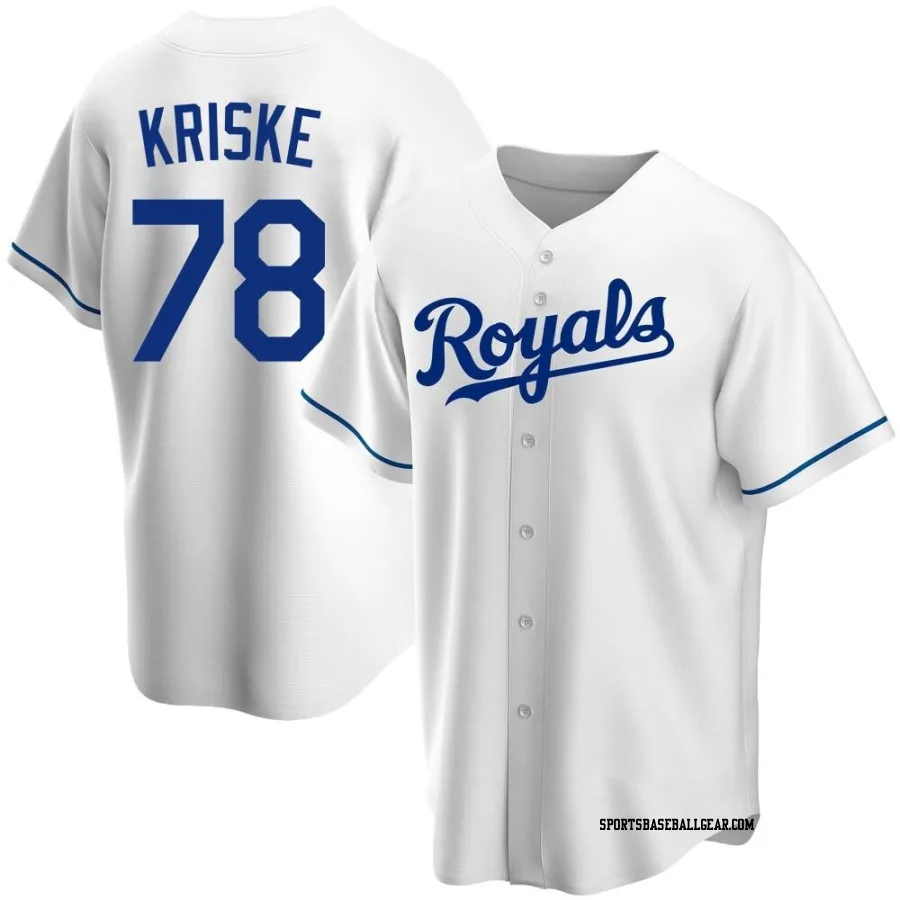 Brooks Kriske Men's Kansas City Royals White Replica Home Jersey