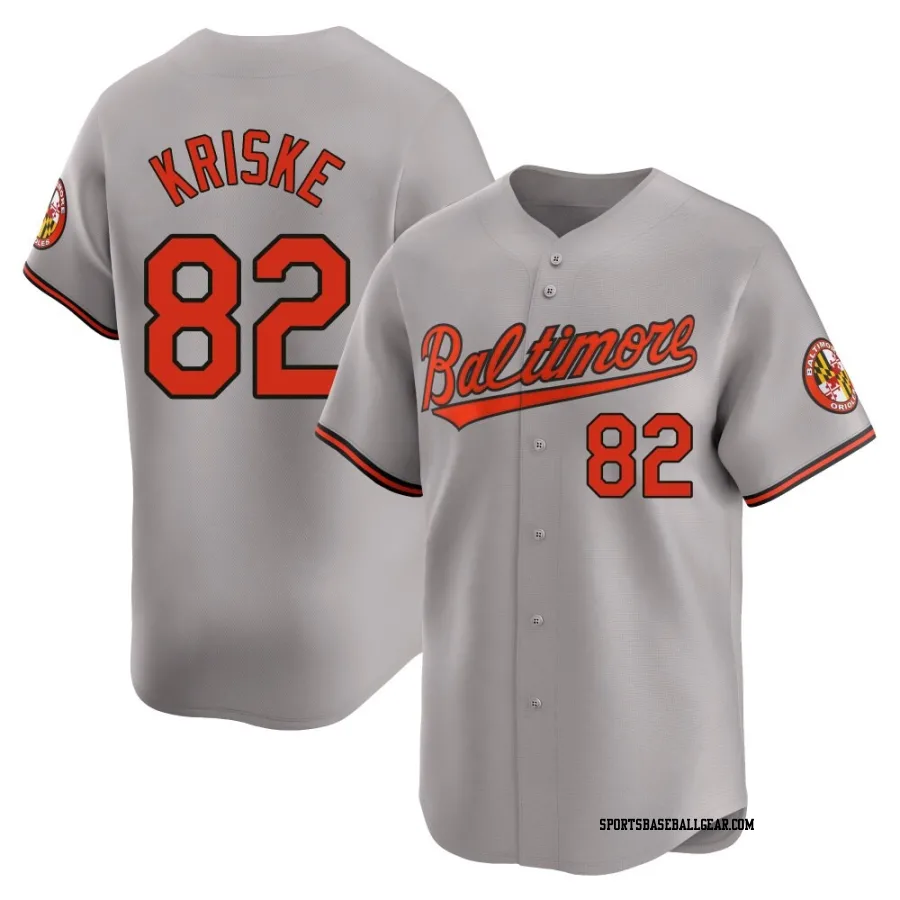 Brooks Kriske Youth Baltimore Orioles Gray Limited Road Jersey