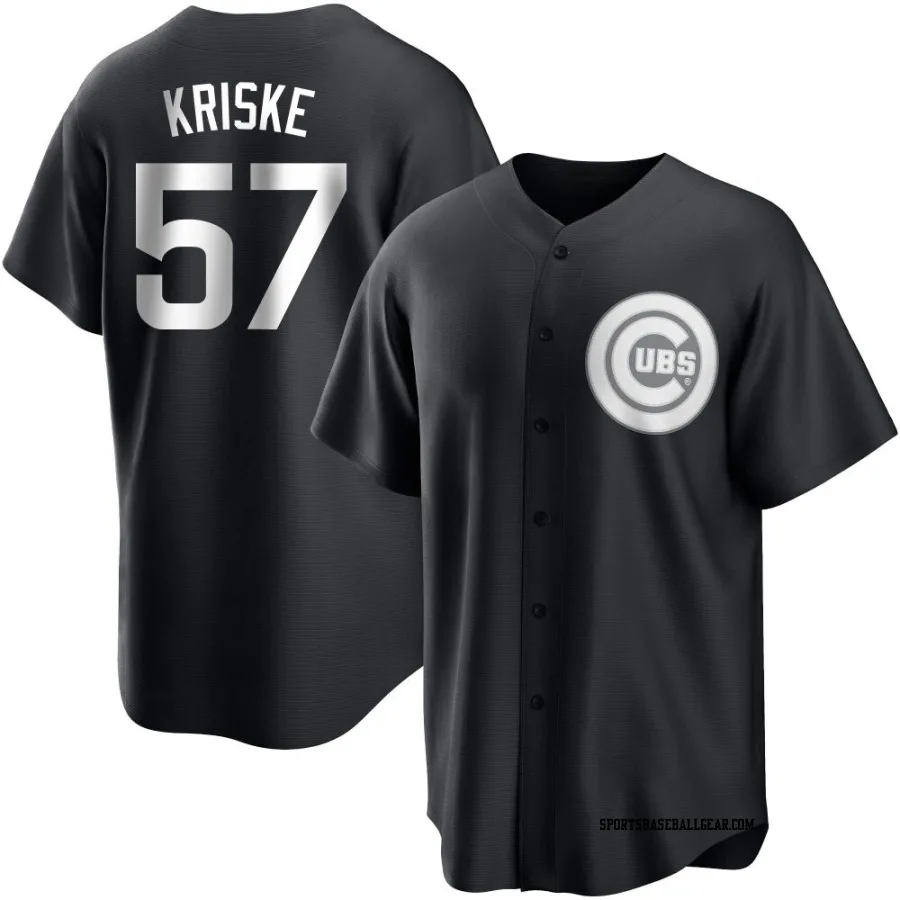 Brooks Kriske Youth Chicago Cubs Black/White Replica Jersey