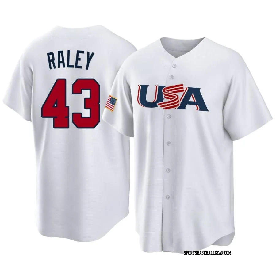 Brooks Raley Youth New York Mets White Replica USA Baseball 2023 World Baseball Classic Jersey