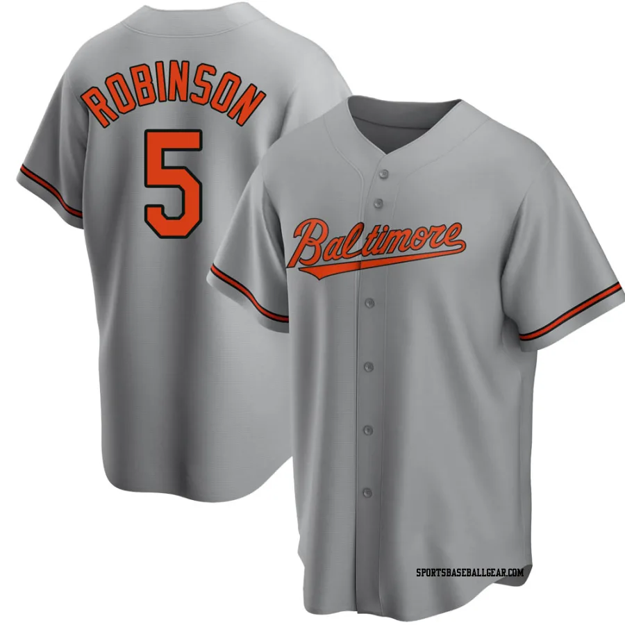 Brooks Robinson Men's Baltimore Orioles Gray Replica Road Jersey