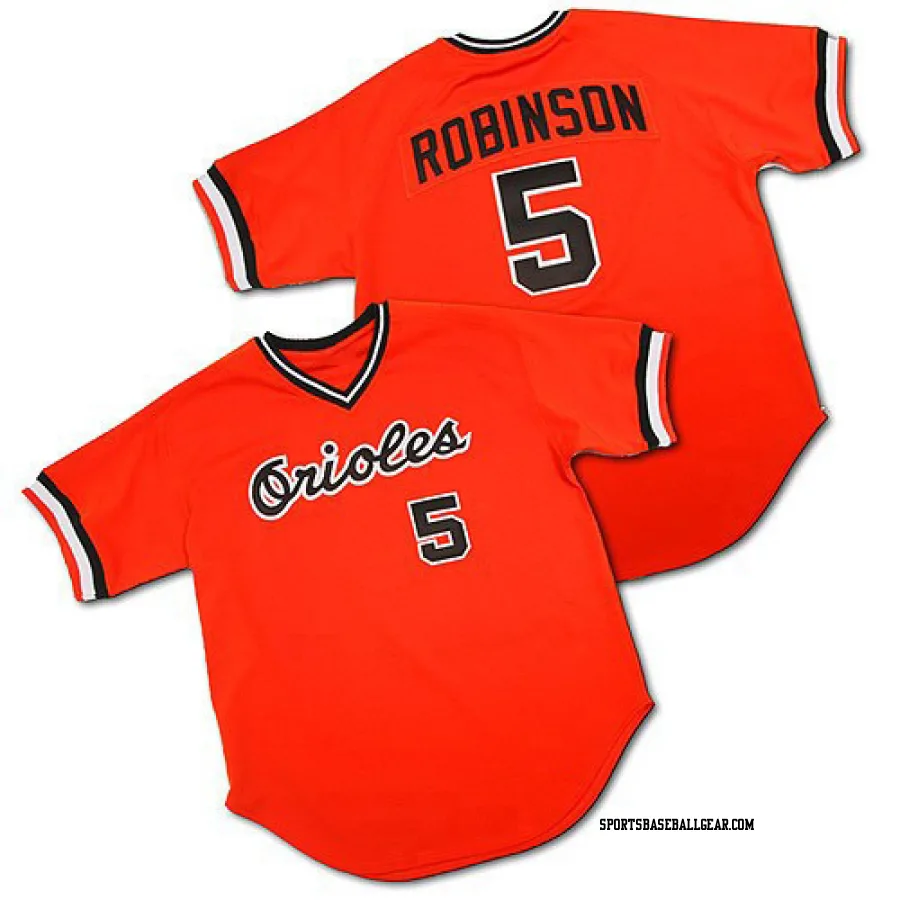 Brooks Robinson Men's Baltimore Orioles Orange Replica Throwback Jersey