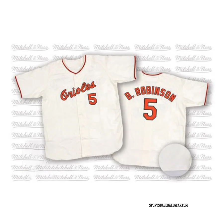 Brooks Robinson Men's Baltimore Orioles White Authentic Throwback Jersey