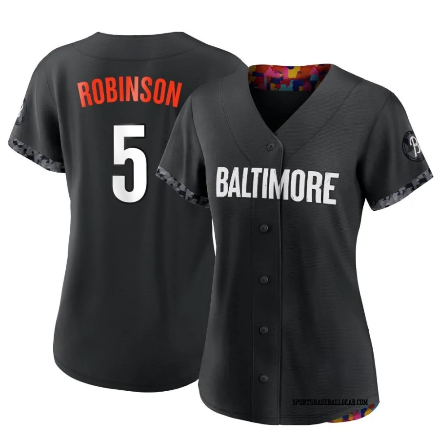 Brooks Robinson Women's Baltimore Orioles Black Replica 2023 City Connect Jersey