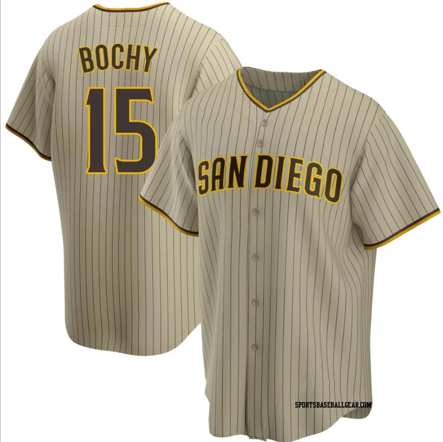 Bruce Bochy Men's San Diego Padres Sand/Brown Replica Alternate Jersey