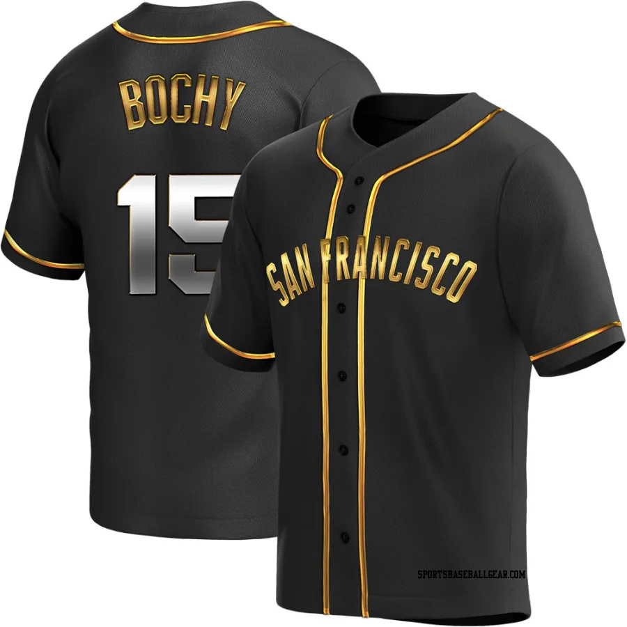 Bruce Bochy Men's San Francisco Giants Black Golden Replica Alternate Jersey