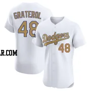 Brusdar Graterol Men's Los Angeles Dodgers Gold Elite White 2025 Collection Jersey