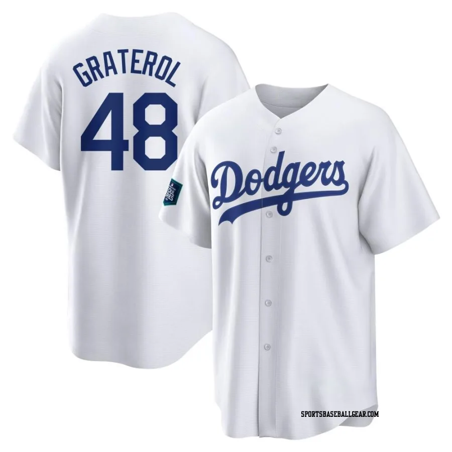 Brusdar Graterol Men's Los Angeles Dodgers White Replica 2024 World Tour Seoul Series Home Jersey