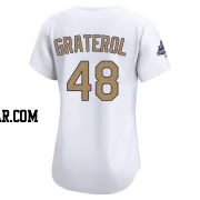 Brusdar Graterol Women's Los Angeles Dodgers Gold Limited White 2025 Collection Jersey