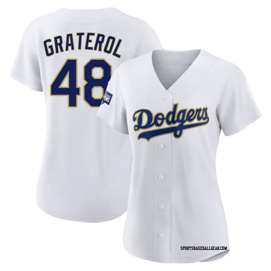Brusdar Graterol Women's Los Angeles Dodgers White/Gold Authentic 2021 Gold Program Player Jersey