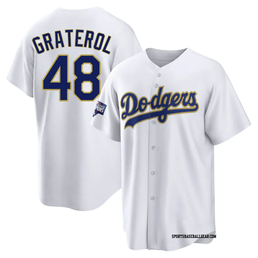 Brusdar Graterol Youth Los Angeles Dodgers White/Gold Replica 2021 Gold Program Player Jersey