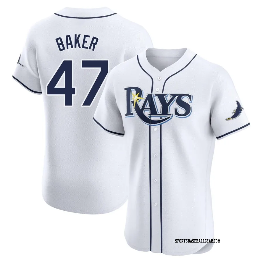 Bryan Baker Men's Tampa Bay Rays White Elite Home Jersey