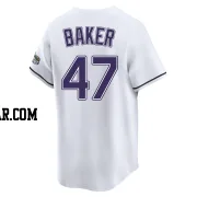 Bryan Baker Men's Tampa Bay Rays White Limited Throwback Cooperstown Jersey