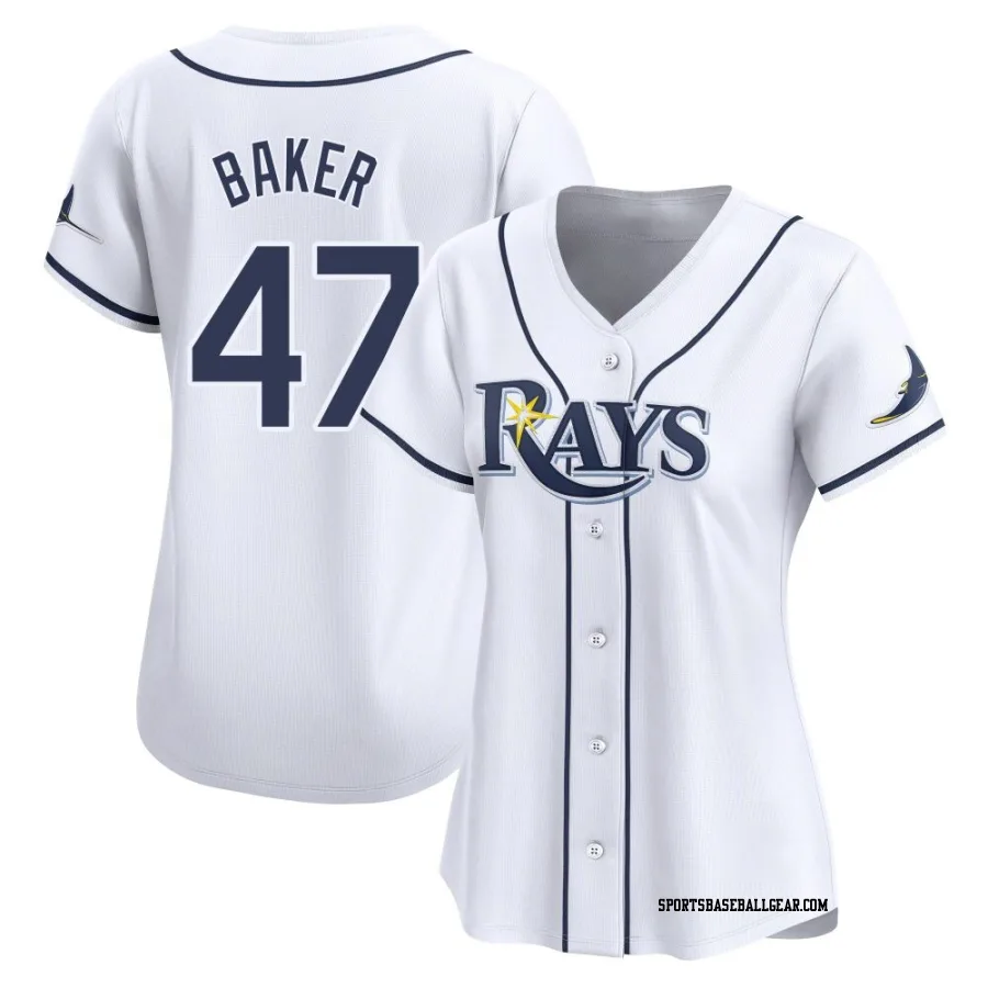 Bryan Baker Women's Tampa Bay Rays White Limited Home Jersey