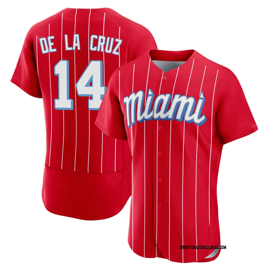 Bryan De La Cruz Men's Miami Marlins Red Authentic 2021 City Connect Jersey