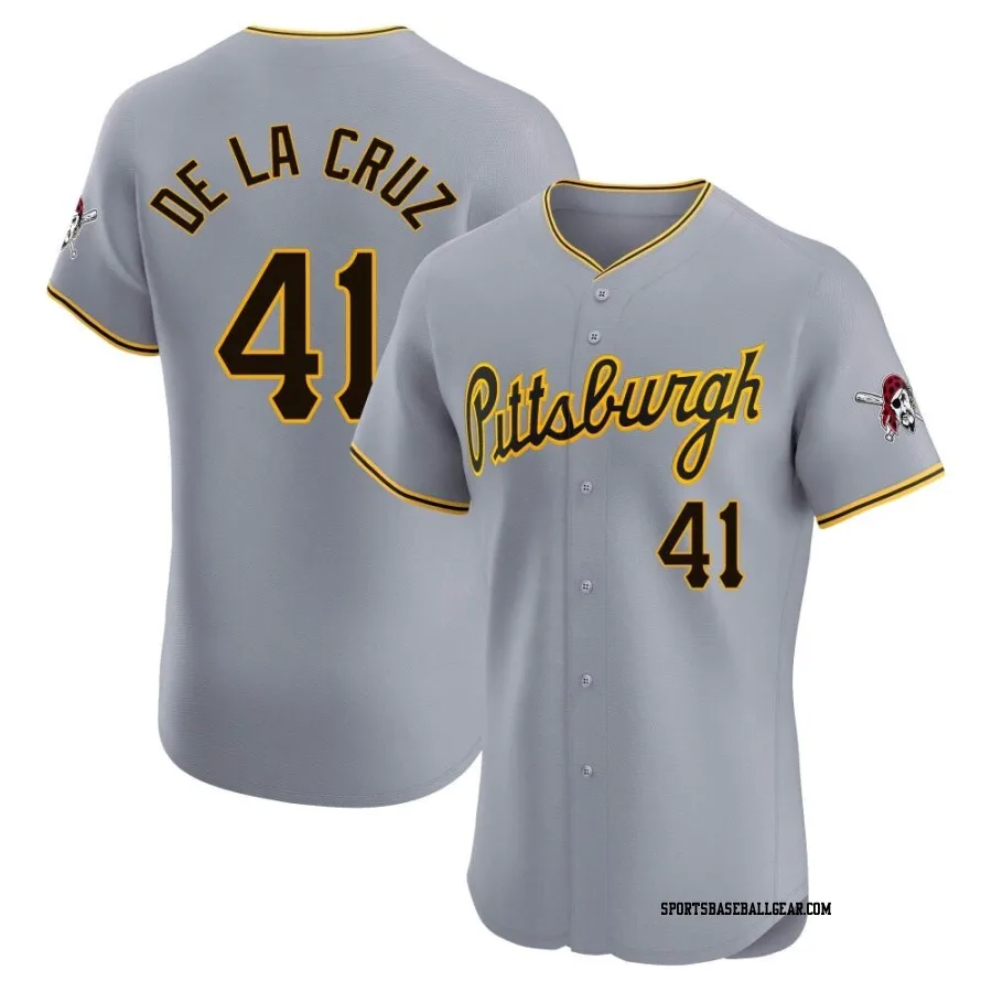 Bryan De La Cruz Men's Pittsburgh Pirates Gray Elite Road Jersey