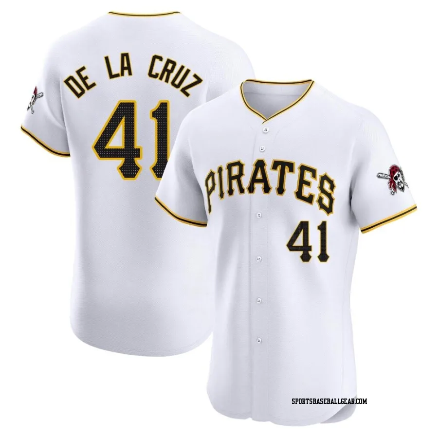 Bryan De La Cruz Men's Pittsburgh Pirates White Elite Home Jersey