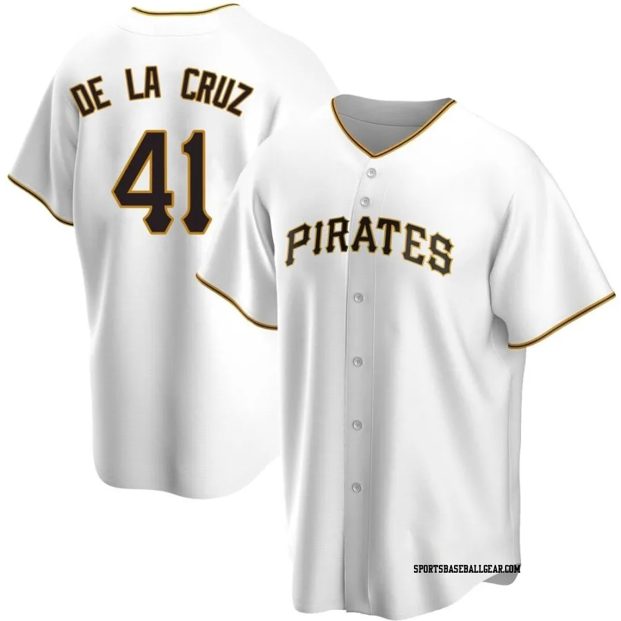 Bryan De La Cruz Men's Pittsburgh Pirates White Replica Home Jersey
