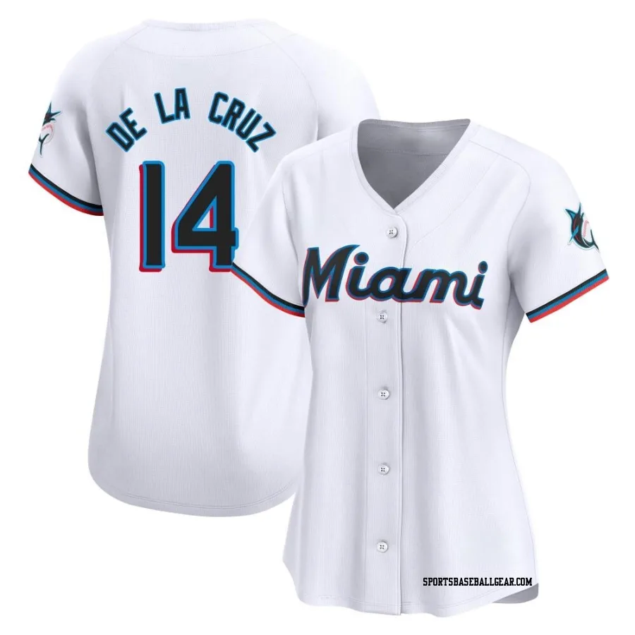 Bryan De La Cruz Women's Miami Marlins White Limited Home Jersey