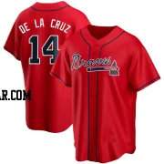 Bryan De La Cruz Youth Atlanta Braves Red Replica Alternate Jersey