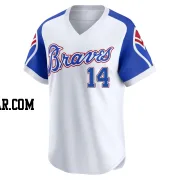 Bryan De La Cruz Youth Atlanta Braves White Limited Throwback Cooperstown Collection Jersey
