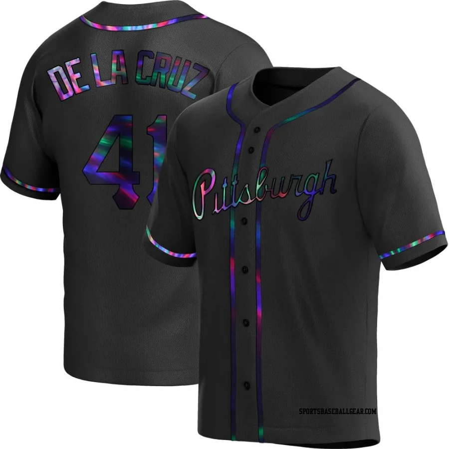Bryan De La Cruz Youth Pittsburgh Pirates Black Holographic Replica Alternate Jersey