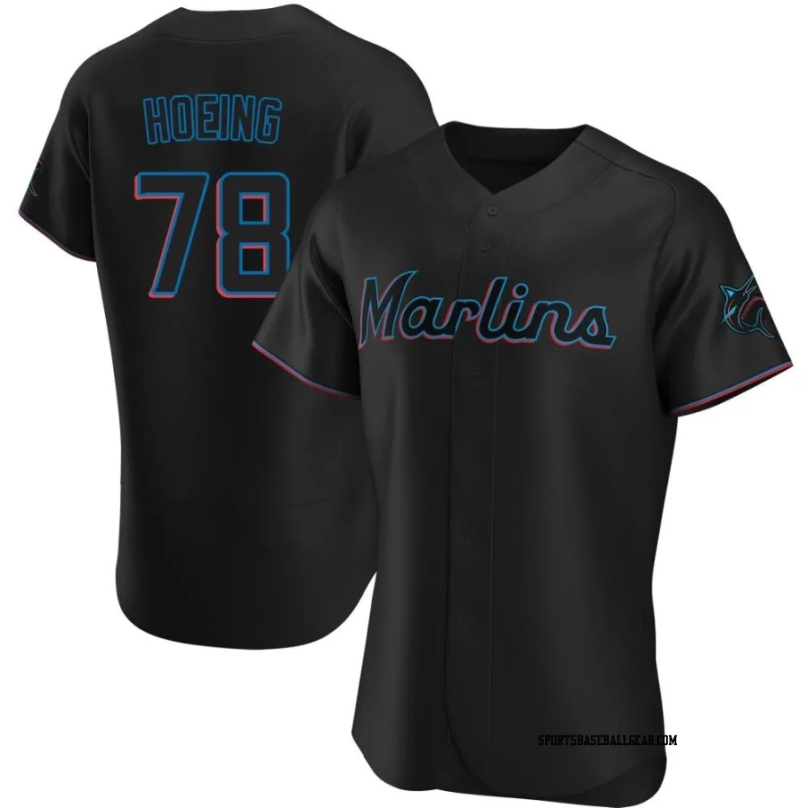 Bryan Hoeing Men's Miami Marlins Black Authentic Alternate Jersey