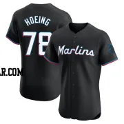 Bryan Hoeing Men's Miami Marlins Black Elite Alternate Vapor Premier Jersey