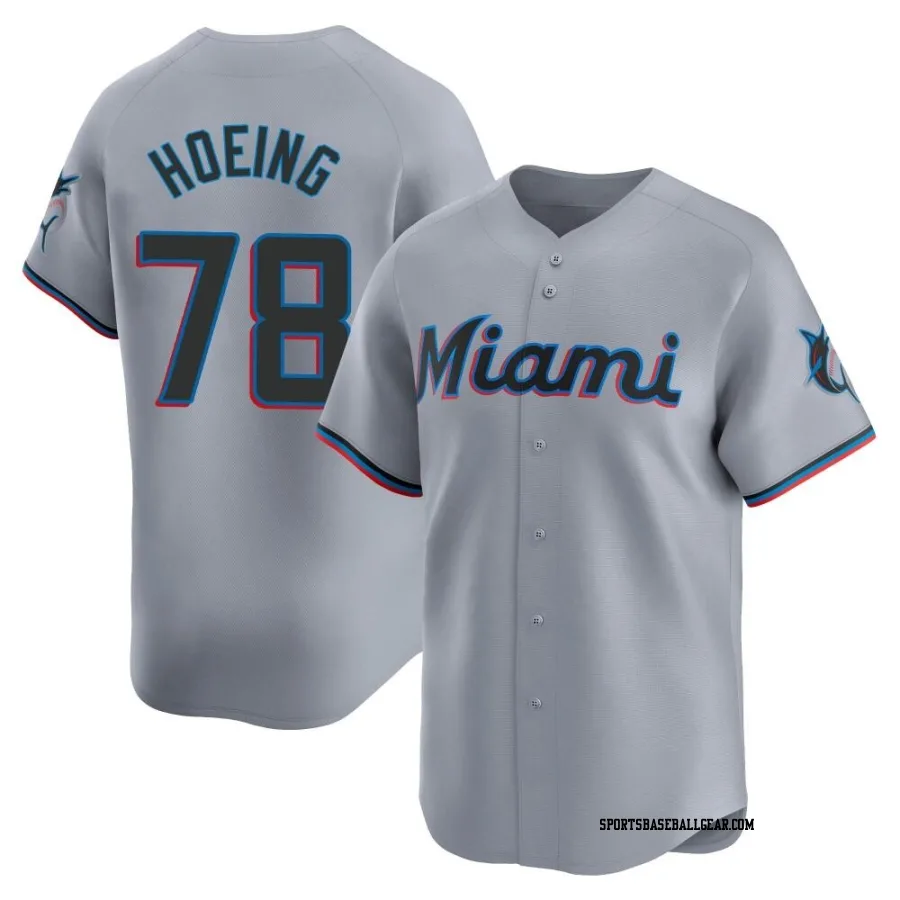 Bryan Hoeing Men's Miami Marlins Gray Limited Road Jersey