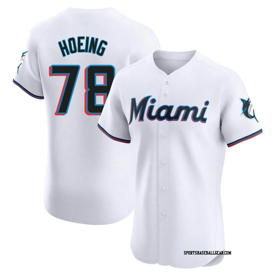 Bryan Hoeing Men's Miami Marlins White Elite Home Jersey