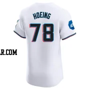 Bryan Hoeing Men's Miami Marlins White Elite Home Patch Jersey