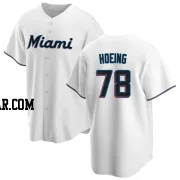 Bryan Hoeing Men's Miami Marlins White Replica Home Jersey