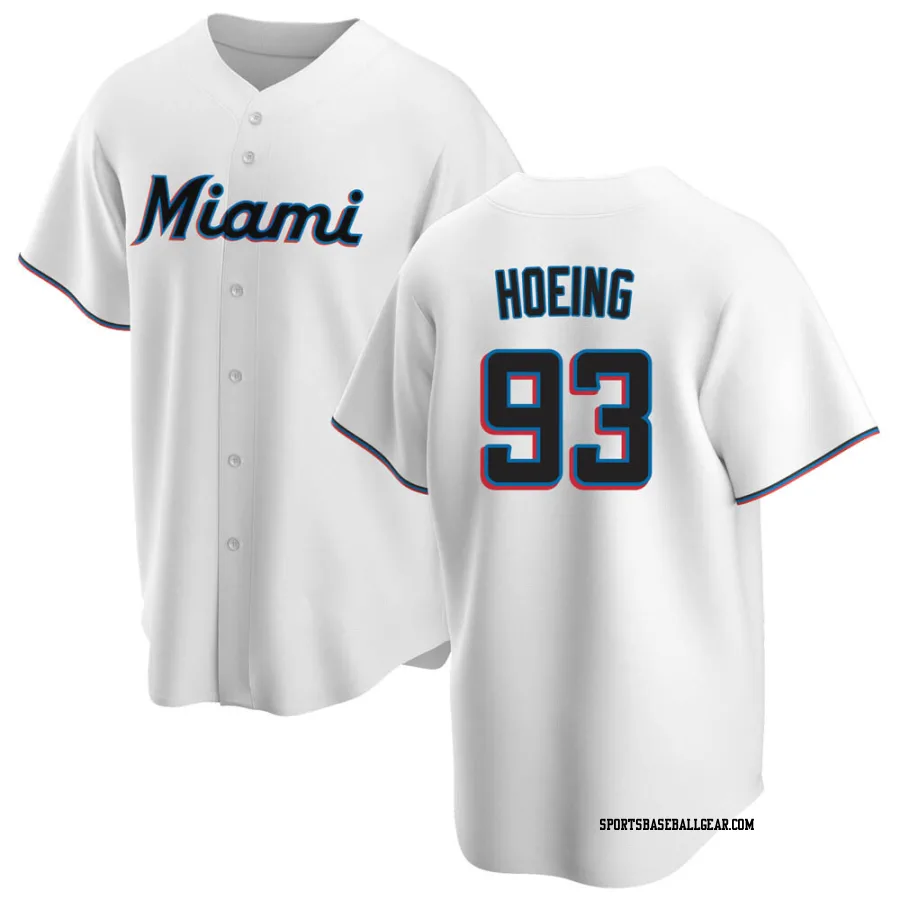 Bryan Hoeing Men's Miami Marlins White Replica Home Jersey