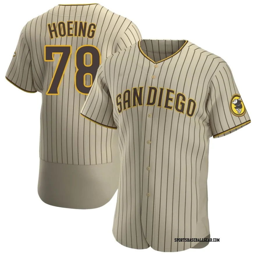 Bryan Hoeing Men's San Diego Padres Tan/Brown Authentic Alternate Jersey