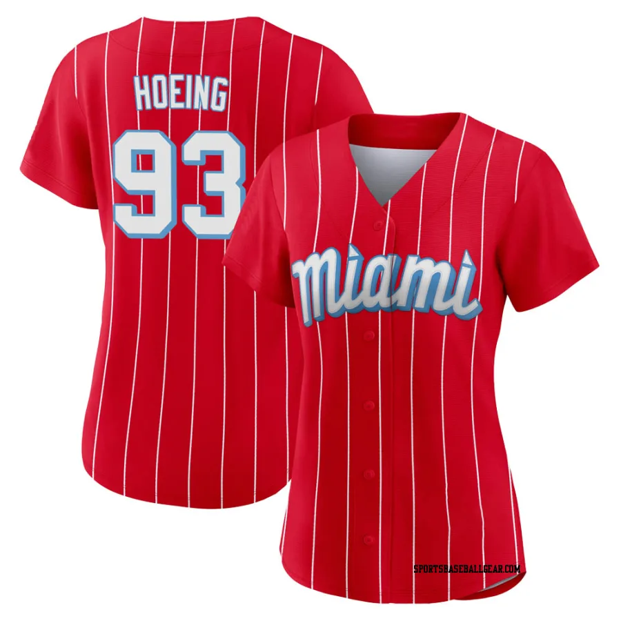 Bryan Hoeing Women's Miami Marlins Red Authentic 2021 City Connect Jersey