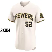 Bryan Hudson Men's Milwaukee Brewers Cream Elite Home Jersey
