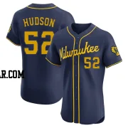 Bryan Hudson Men's Milwaukee Brewers Navy Elite Alternate Jersey